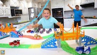 Giant Magic Tracks Bridge Adventure in Our House!!