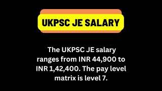 UKPSC JE salary | #shortsfeed | #shortsvideo | #ukpsc | #governmentjobs