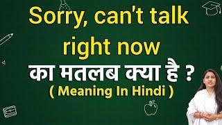 Sorry, can't talk right now meaning in hindi | Sorry, can't talk right now ka matlab kya hota hai |