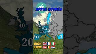 Number of Apple Stores #india #subscribe #enfemapping #usa #russia #uk #turkey #mapping #mapper #map
