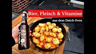 Bier, Fleisch und viele Gemüse - ein leckeres Gericht für z.B. Bierkeller! Dutch Oven Rezepte.