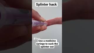 Remove a splinter with a kids medicine syringe. #splinter #firstaid  #shorts