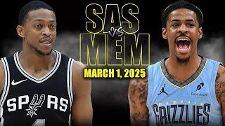 Memphis Grizzlies vs San Antonio Spurs Full Game Highlights - March 1, 2025 | NBA Regular Season