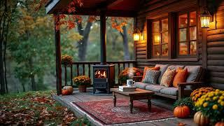 Super Relaxing Fall Porch | Porch Ambience for Sleep and Relaxation #relaxingrain #rainyporch