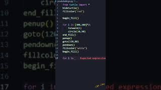 Python Turtle Graphics - YouTube Logo #python #shorts #coding