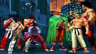 [KOF Mugen] Memorial #tekken | Jin Team vs Griffon, Ramon, Hugo, Oldmon [ 4vs4 ]