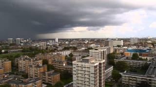 Stormy Sky Over One Part of London while there are no clouds of another part