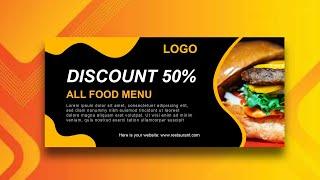 Promotion banner design 2023 | Restaurant banner design template illustrator cc #GrafixmanBD