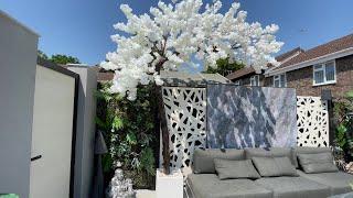 large white artificial cherry blossom tree