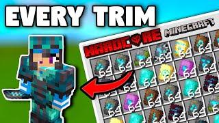 Collecting a STACK of every ARMOR TRIM in Hardcore Minecraft!