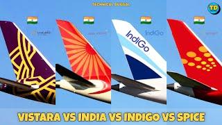 Vistara Airlines Vs Air India Vs Indigo Vs Spicejet Comparison 2023!  Vs  Vs  Vs 