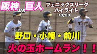 【火の玉3発！！若虎猛虎 前川 小幡 野口がホームラン！！投手陣も小刻みの継投で完封勝利！！】阪神対巨人