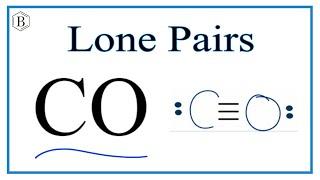 Number of Lone Pairs and Bonding Pairs for CO