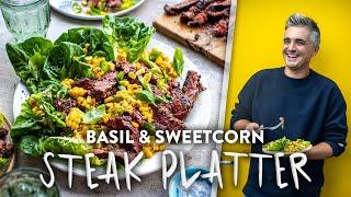 Basil & Sweetcorn Steak Platter 