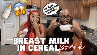 MOM OF TWO SETS OF TWINS | DOES BREAST MILK IN CEREAL *PRANK* On Husband... *HE FREAKS*