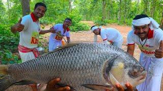 Special Big Katla Fish masala curry and Daal cooking for village people | villfood Kitchen