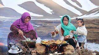 Harvesting wild Vegetables from the Mountains | Shepherd Mother Cooking Shepherd Food in the Nature