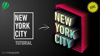  CorelDRAW ›NEW YORK CITY‹  Retro NEON Design TUTORIAL ▶ DelcaVideography