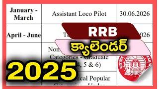 RRB 2025 LATEST CALENDAR || TECHNICIAN - 2025 , ALP - 2025 , NTPC - 2025 ,GROUP D-2025,RPF - 2025