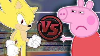 SUPER SONIC vs PEPPA PIG! (Peppa Pig vs Sonic The Hedgehog Cartoon Rap Battle) | CARTOON RAP ATTACK