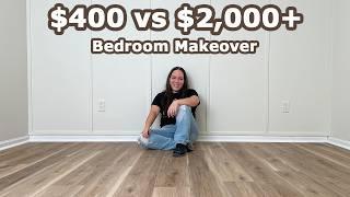 I gave my ugly bedroom a $400 vs $2000+ Makeover.. Was it worth it? / Extreme Small Bedroom Makeover