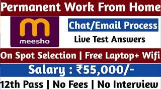 MEESHO HIRING | LIVE TEST ANSWERS | WORK FROM HOME JOBS 2024 | ONLINE JOB AT HOME | REMOTE JOBS