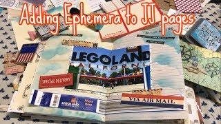 Adding Ephemera to JJ Layout / Junk Journal with me | travel journal