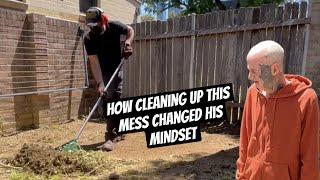 He was quoted $4000 to cleanup his yard that took me 25 mins! See his reaction