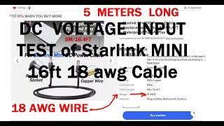 STARLINK MINI Test 12V Outdoors  16 ft 18awg CORD to UNIT