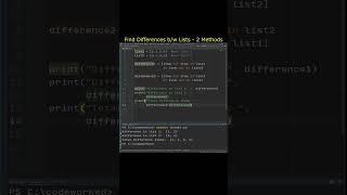 Python List Comparison | Lists Differences Python #pythontutorial #learnpython #pythonforbeginners