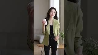 2024 New Suit Coat Women's Korean Style Slim Single Breasted Blazers #womensclothing #shorts #blazer