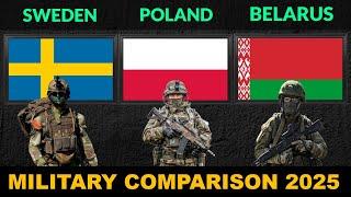 Sweden vs Poland vs Belarus Military Power Comparison 2025 | Defense Tube