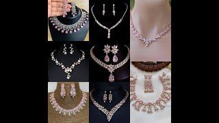 simple stylish silver pink stone necklace set collection 2021#2024 #necklace