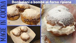 MAGIE IN CUCINA con Potterino10 - Bomboloni o bombe al forno semplici e ripiene con panna o Nutella