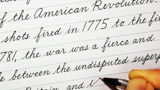 American Cursive Handwriting Practice for Beginners with Ballpoint Pen | American Revolution