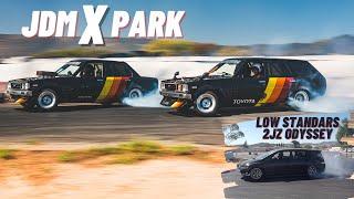 LS1 vs 2JZ, we take the Corollas to JDM X Park to go drifting with Jay from Low Standards