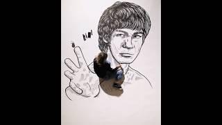 Live painting of Bruce Lee, by Seattle artist Morgan Zion #wingchun #brucelee
