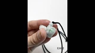 Natural Jade Pixiu Pendant Necklace (E1422) 天然翡翠玉招财貔貅吊坠项链