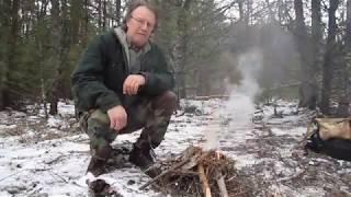 The Mountain Man fire in a swamp how to build it