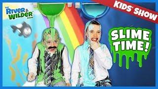 SLIME GAME! Kids make OOBLECK and GET SLIMED