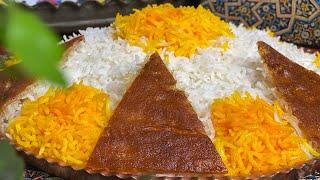 تمام نکات طلایی برای داشتن برنج مجلسی و یه ته دیگ ترد و خوشمزه + دم کردن زعفرانPersian rice cooking