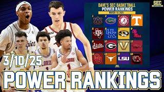 SEC Basketball POWER RANKINGS via Dave Shumate | March 10th, 2025