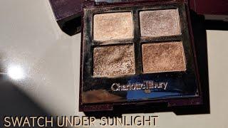 CHARLOTTE TILBURY : THE GOLDEN GODDESS LUXURY PALETTE SWATCHES UNDER SUNLIGHT