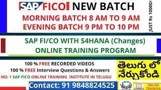 FICO Online Training In Telugu - SAP FICO Course in Telugu - SAP Tutorial For Beginners in Telugu