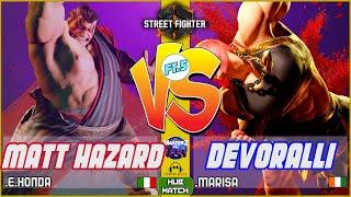 4k SF6 REPLAY Matt Hazard (E.honda) VS Devoralli (marisa)  High level gameplay