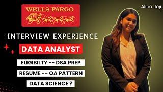 ‍ Wells Fargo Interview Experience | DATA ANALYST | How much DSA ? #interview #podcast #wellsfargo