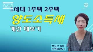 1주택, 2주택 양도소득세 자동계산해보기-부동산톡톡 리치맘1004-