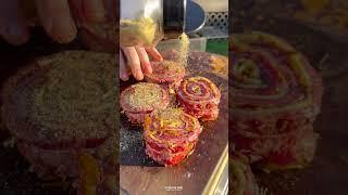 French Onion Steak Pinwheels Recipe | Over The Fire Cooking by Derek Wolf