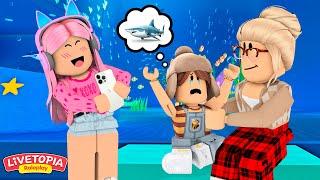 ROTINA DO DIA NO AQUÁRIO! O BEBÊ FICOU COM MEDO! Family Roleplay Livetopia - ROBLOX