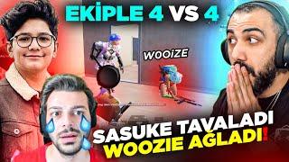 EKİPLE EĞLENCELİ 4 VS 4 SASUKE YUMRUKLADI WOOZİE AĞLADI!! | PUBG Mobile